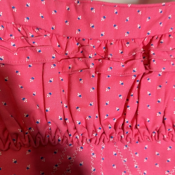 Vintage Handmade Cropped Pink Tank Top Tiny Floral Print Button Front No Size - Picture 12 of 16